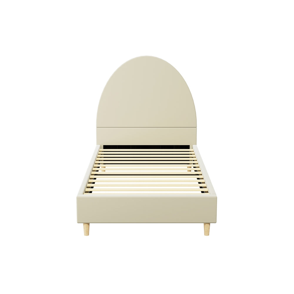 Artiss Bed Frame Single Size Velvet Cream ELLA - Cosy Abode