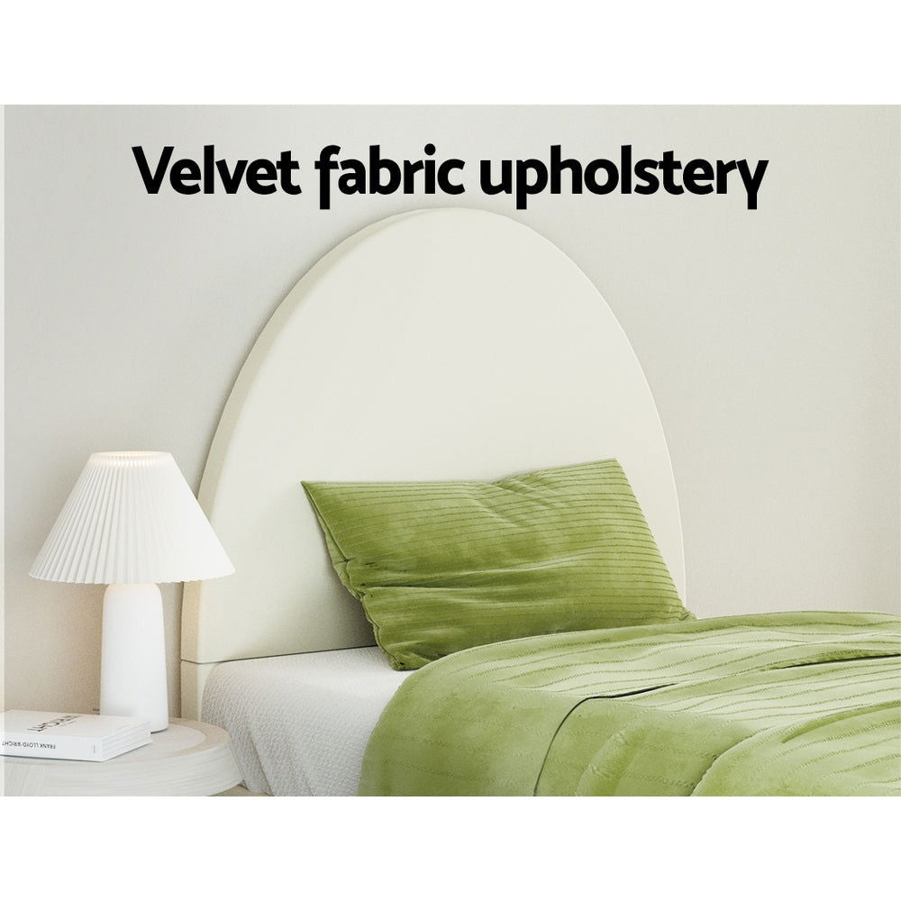 Artiss Bed Frame Single Size Velvet Cream ELLA - Cosy Abode
