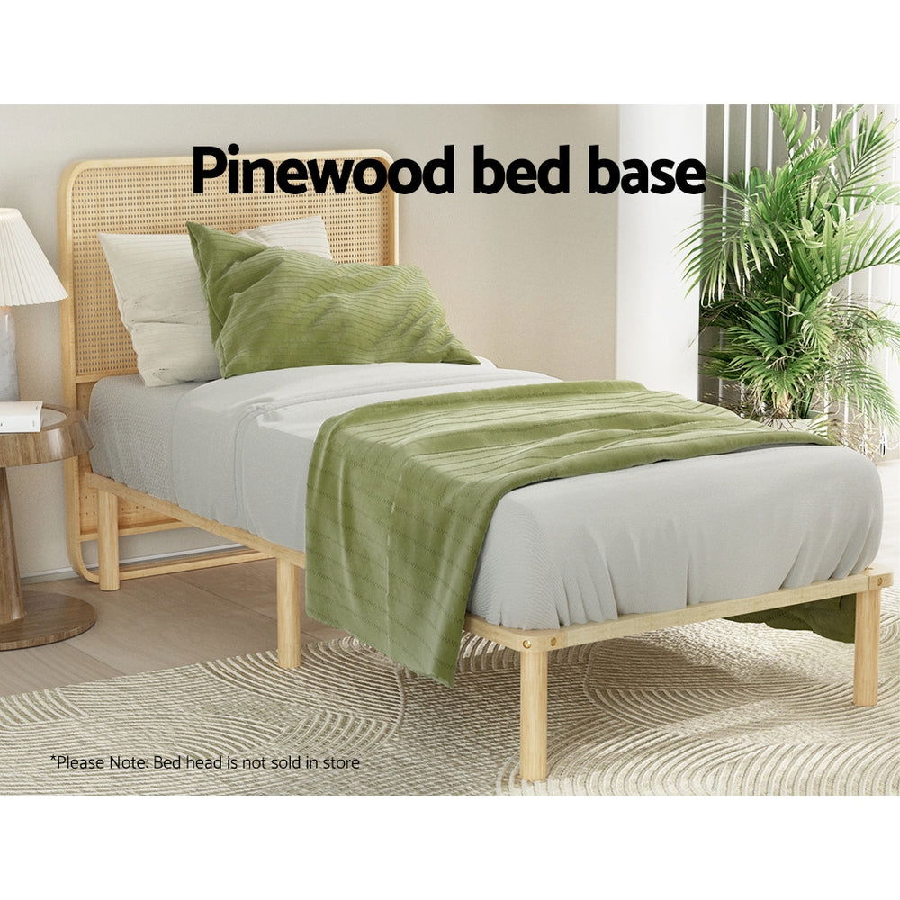 Artiss Bed Frame Single Size Wooden Base Mattress Platform Timber Pine AMBA - Cosy Abode