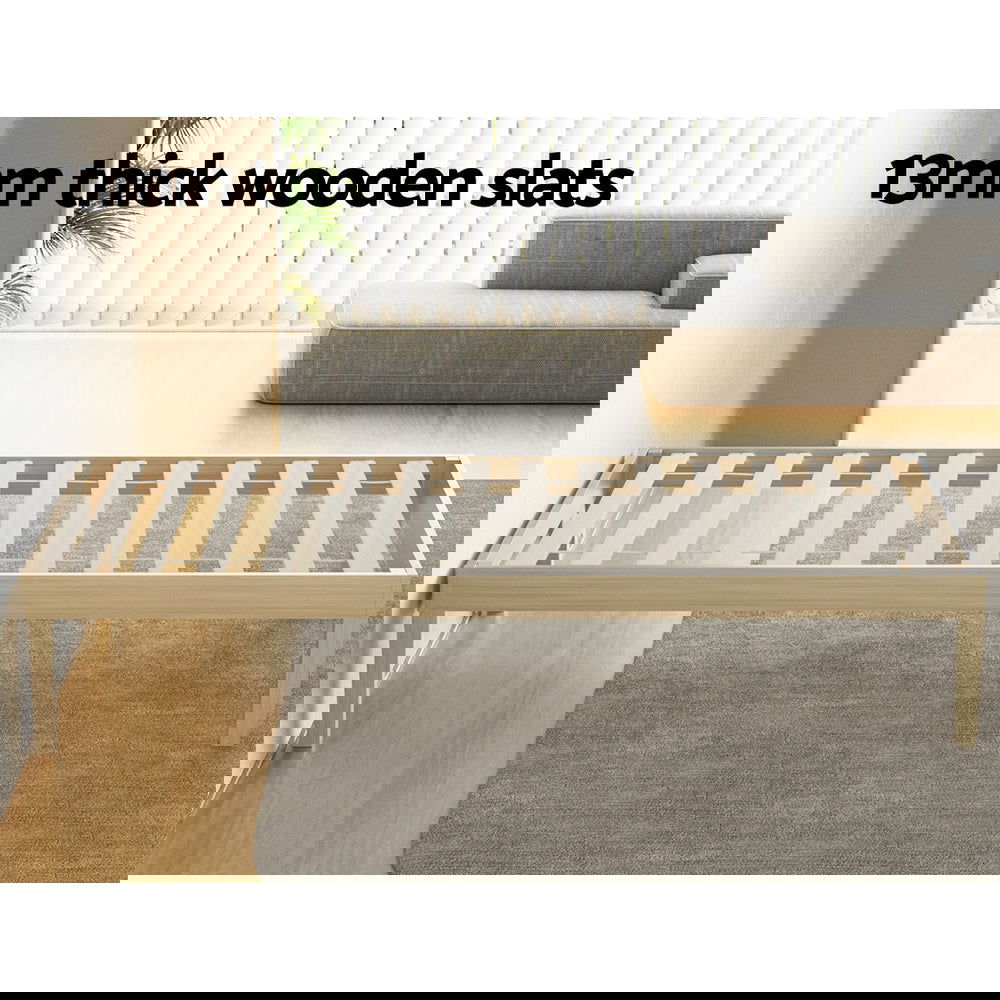 Artiss Bed Frame Single Size Wooden Base Mattress Platform Timber Pine BRUNO - Cosy Abode