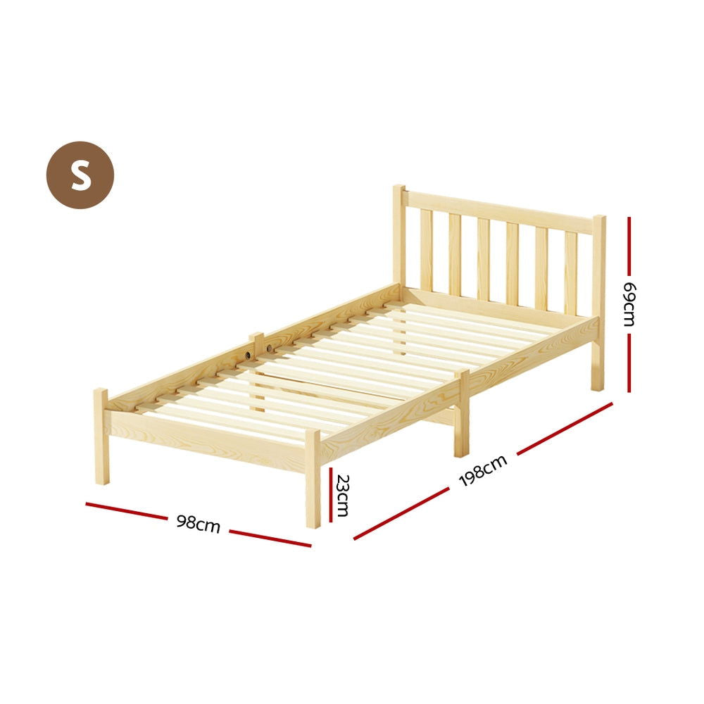 Artiss Bed Frame Single Size Wooden Oak SOFIE - Cosy Abode