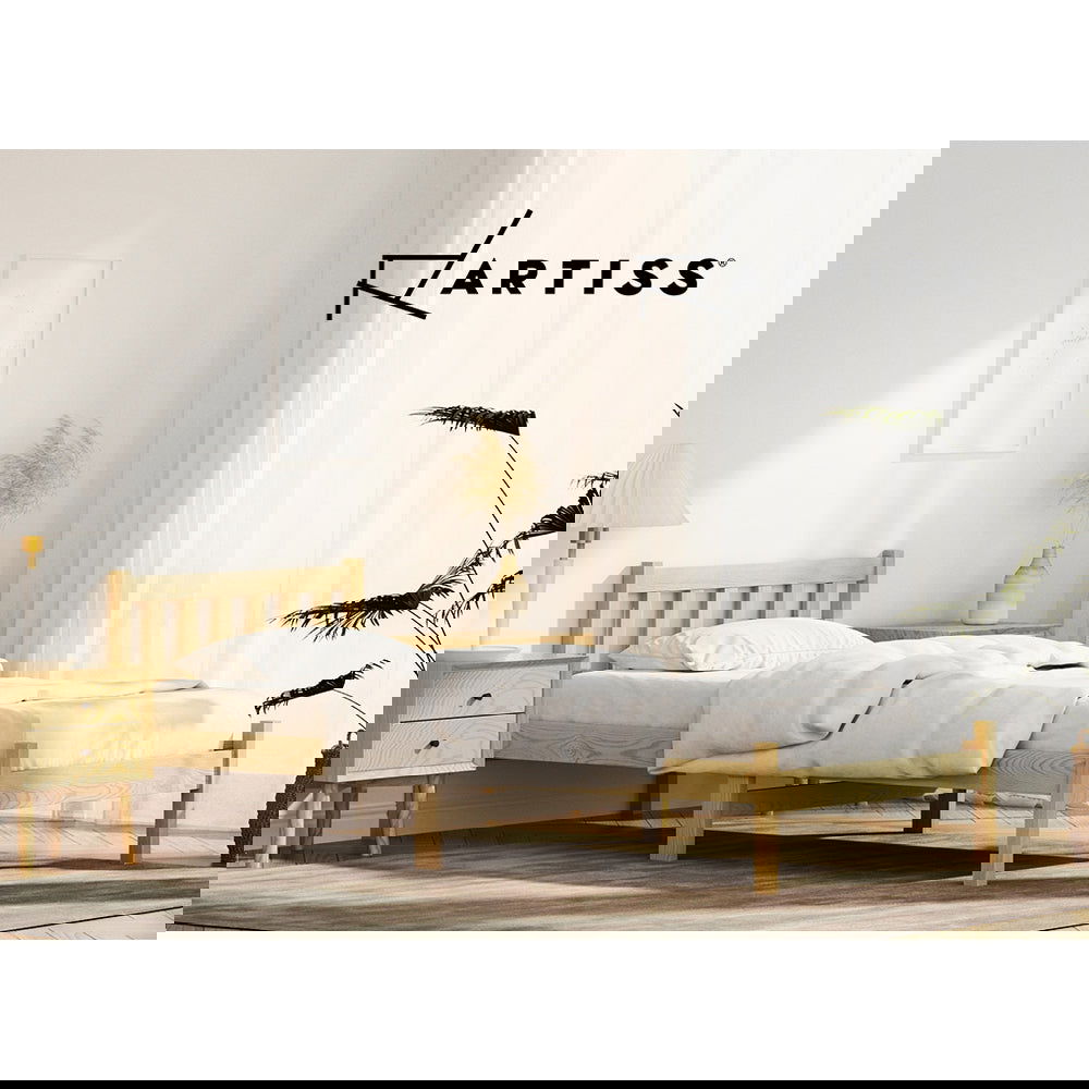 Artiss Bed Frame Single Size Wooden Oak SOFIE - Cosy Abode