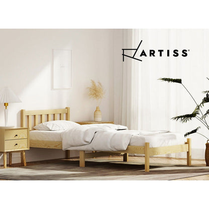 Artiss Bed Frame Single Size Wooden Oak SOFIE - Cosy Abode