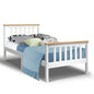 Artiss Bed Frame Single Size Wooden White PONY - Cosy Abode
