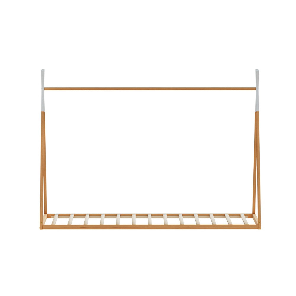 Artiss Bed Frame Wooden Kids House Single Frame Oak ENID - Cosy Abode