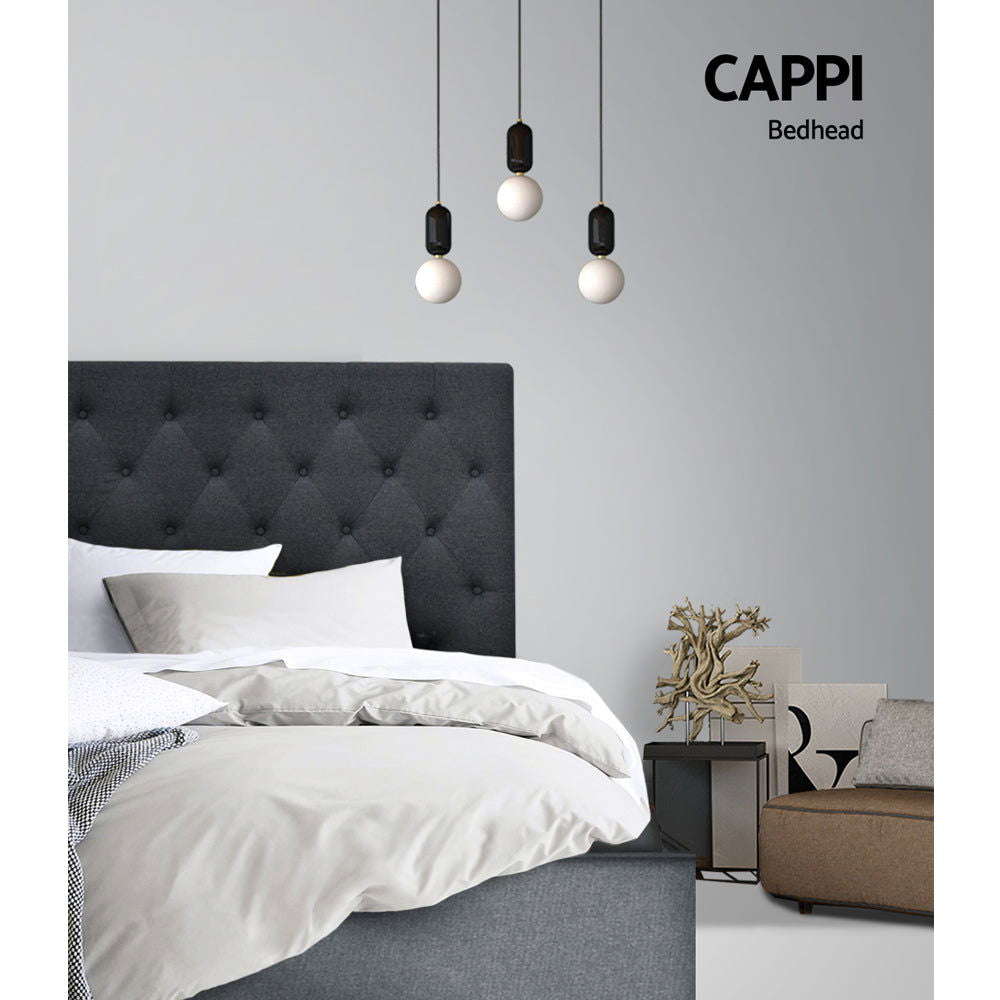 Artiss Bed Head Double Size Fabric - CAPPI Charcoal - Cosy Abode