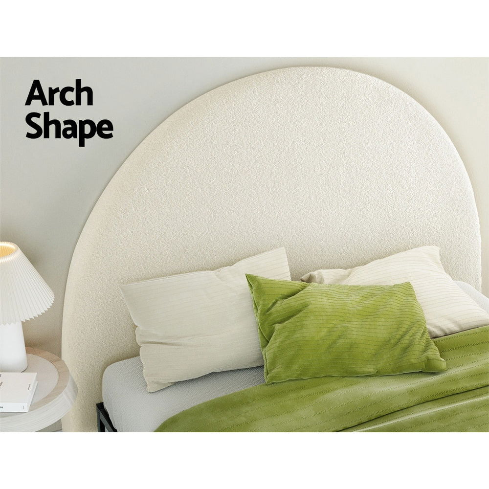 Artiss Bed Head Headboard Double Boucle - GREI White - Cosy Abode