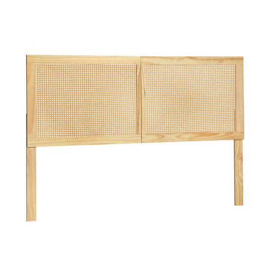 Artiss Bed Head Headboard Double Rattan - RIBO Pine - Cosy Abode