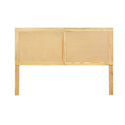 Artiss Bed Head Headboard Double Rattan - RIBO Pine - Cosy Abode
