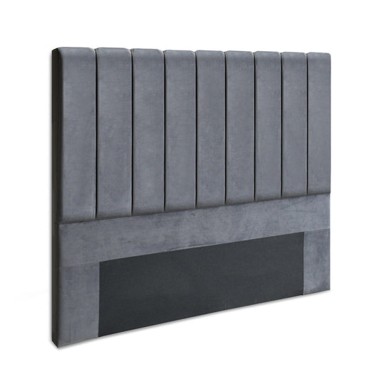 Artiss Bed Head Headboard Double Velvet - VELA Grey - Cosy Abode