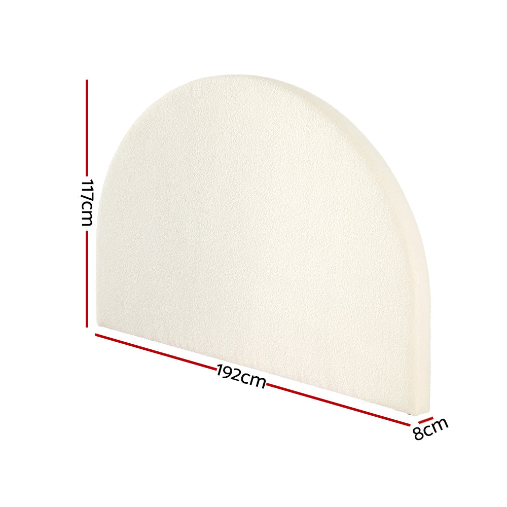 Artiss Bed Head Headboard King Boucle - GREI White - Cosy Abode
