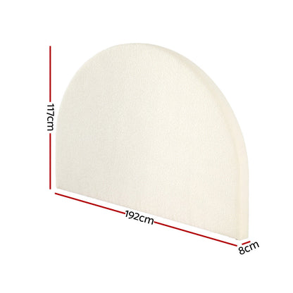 Artiss Bed Head Headboard King Boucle - GREI White - Cosy Abode
