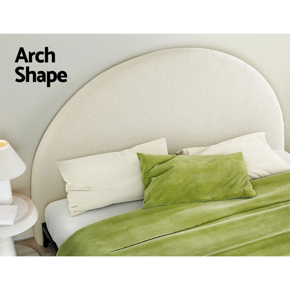 Artiss Bed Head Headboard King Boucle - GREI White - Cosy Abode