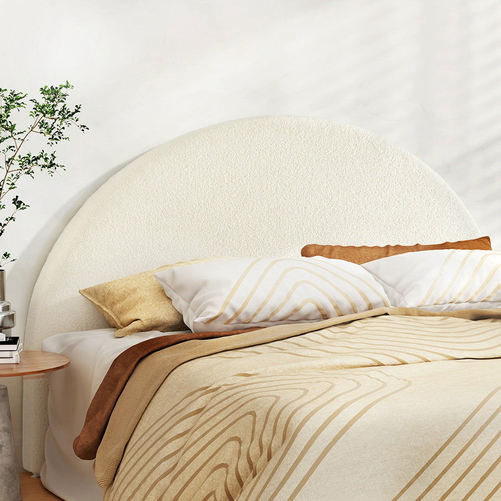 Artiss Bed Head Headboard King Boucle - GREI White - Cosy Abode