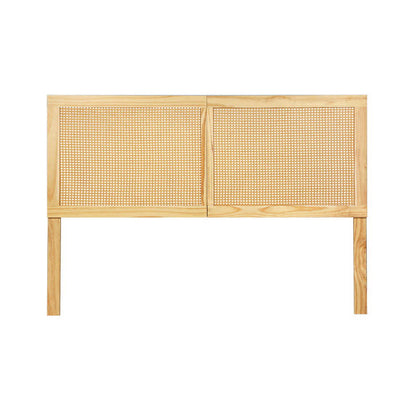 Artiss Bed Head Headboard Queen Rattan - RIBO Pine - Cosy Abode