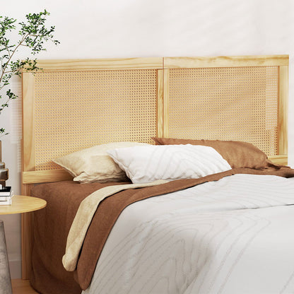 Artiss Bed Head Headboard Queen Rattan - RIBO Pine - Cosy Abode