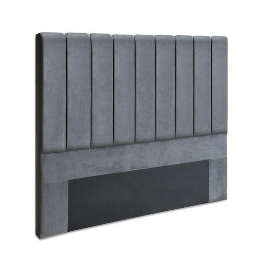 Artiss Bed Head Headboard Queen Velvet - VELA Grey - Cosy Abode