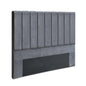 Artiss Bed Head Headboard Queen Velvet - VELA Grey - Cosy Abode