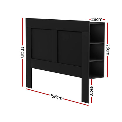Artiss Bed Head Headboard Queen with Shelves - CABI Black - Cosy Abode