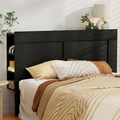 Artiss Bed Head Headboard Queen with Shelves - CABI Black - Cosy Abode