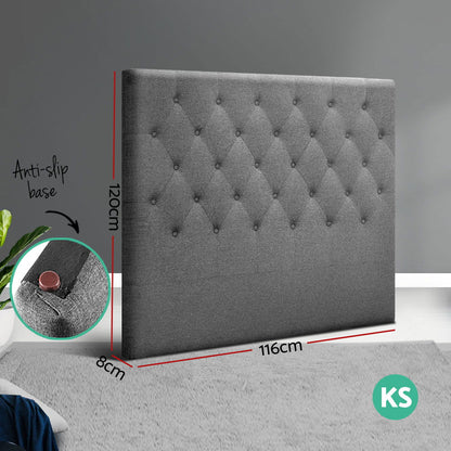 Artiss Bed Head King Single Size Fabric - CAPPI Grey - Cosy Abode