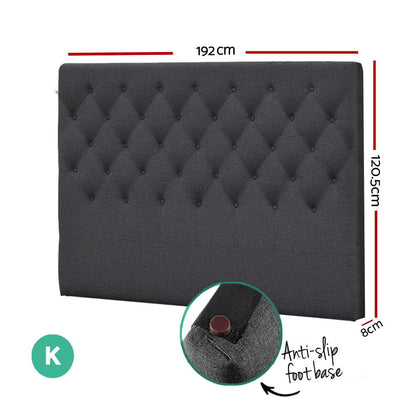 Artiss Bed Head King Size Fabric - CAPPI Charcoal - Cosy Abode