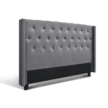 Artiss Bed Head King Size Fabric - LUCA Grey - Cosy Abode