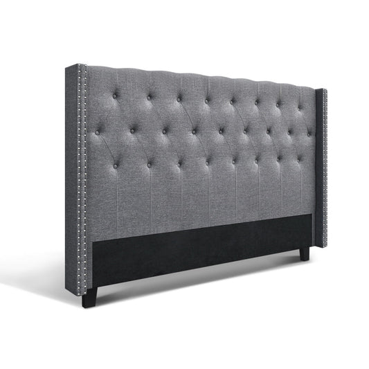 Artiss Bed Head King Size Fabric - LUCA Grey - Cosy Abode