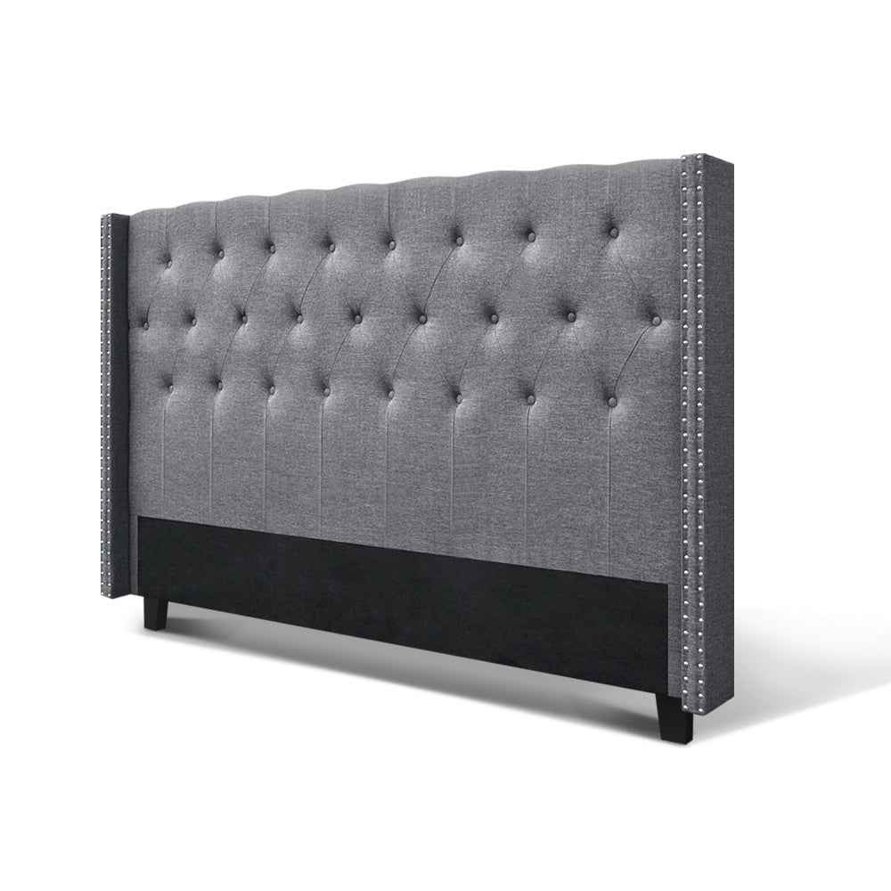 Artiss Bed Head King Size Fabric - LUCA Grey - Cosy Abode
