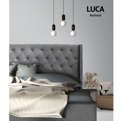 Artiss Bed Head King Size Fabric - LUCA Grey - Cosy Abode