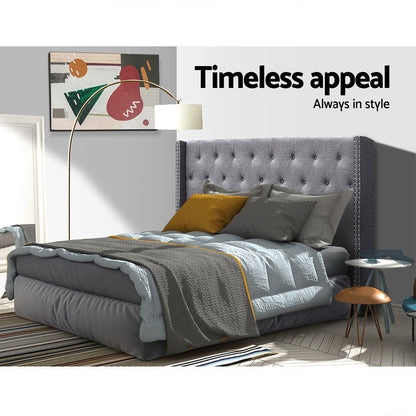 Artiss Bed Head King Size Fabric - LUCA Grey - Cosy Abode