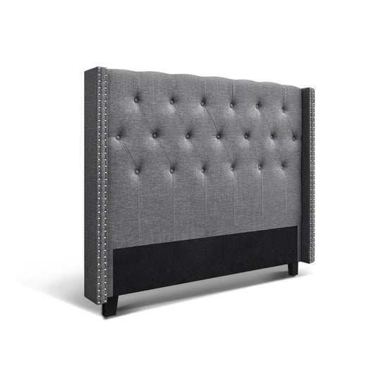 Artiss Bed Head Queen Size Fabric - LUCA Grey - Cosy Abode