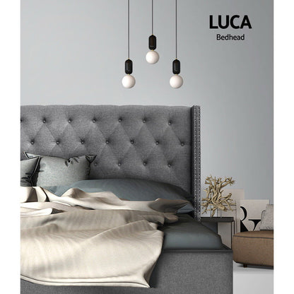 Artiss Bed Head Queen Size Fabric - LUCA Grey - Cosy Abode
