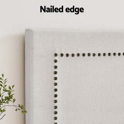 Artiss Bed Head Queen Size Fabric - RIVE Beige - Cosy Abode