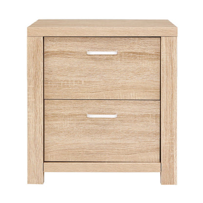 Artiss Bedside Table 2 Drawers - MAXI Pine - Cosy Abode