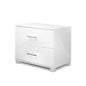 Artiss Bedside Table 2 Drawers High Gloss - White - Cosy Abode