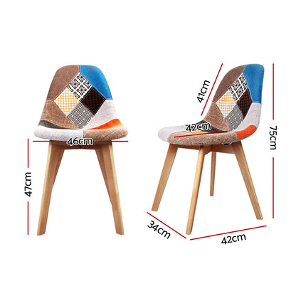 Artiss Dining Chairs Set of 2 Fabric Retro Replica DSW - Cosy Abode