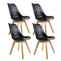Artiss Dining Chairs Set of 4 Leather Plastic DSW Replica Wooden Black - Cosy Abode