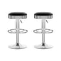 Artiss Set of 2 Backless PU Leather Bar Stools - Black and Chrome - Cosy Abode