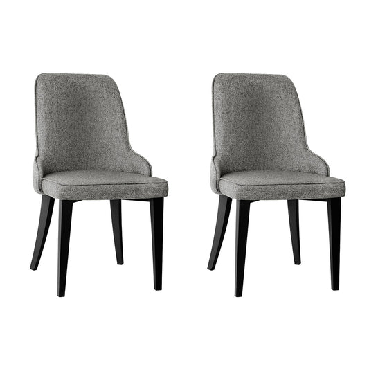 Artiss Dining Chairs Set of 2 Linen Fabric Grey - Cosy Abode
