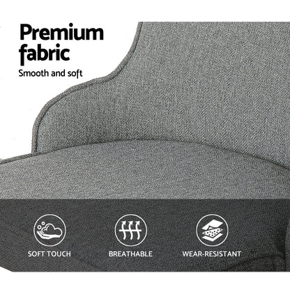 Artiss Dining Chairs Set of 2 Linen Fabric Grey - Cosy Abode