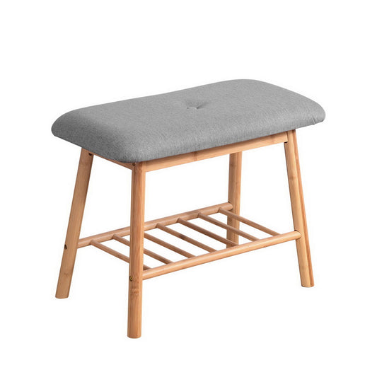 Artiss Shoe Rack Shoe Bench Fabric Seat 2 Pairs - Cosy Abode