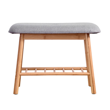 Artiss Shoe Rack Shoe Bench Fabric Seat 2 Pairs - Cosy Abode
