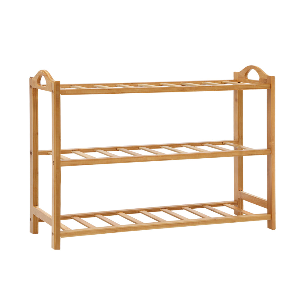 Artiss Shoe Rack Bamboo Shoe Storage 3-tier 9 Pairs - Cosy Abode