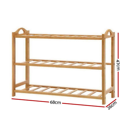 Artiss Shoe Rack Bamboo Shoe Storage 3-tier 9 Pairs - Cosy Abode