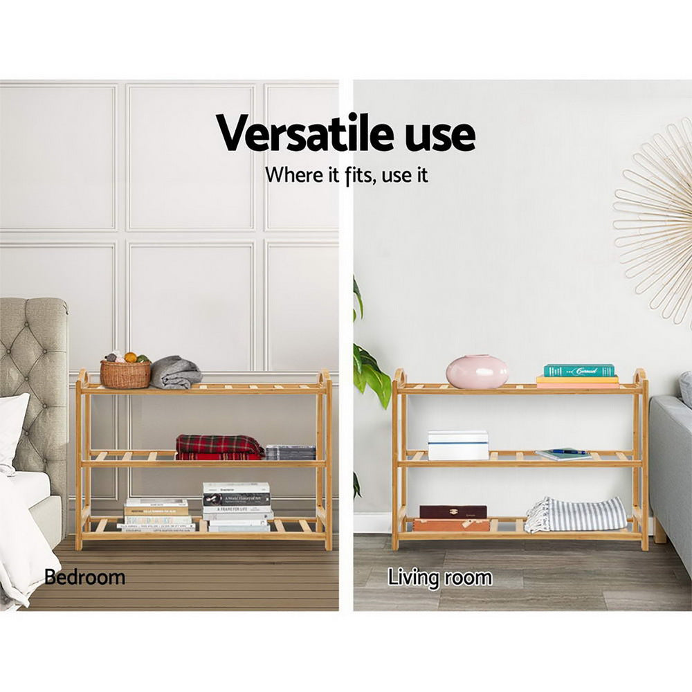 Artiss Shoe Rack Bamboo Shoe Storage 3-tier 9 Pairs - Cosy Abode