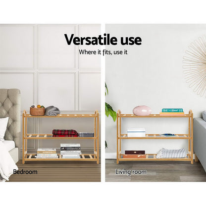 Artiss Shoe Rack Bamboo Shoe Storage 3-tier 9 Pairs - Cosy Abode