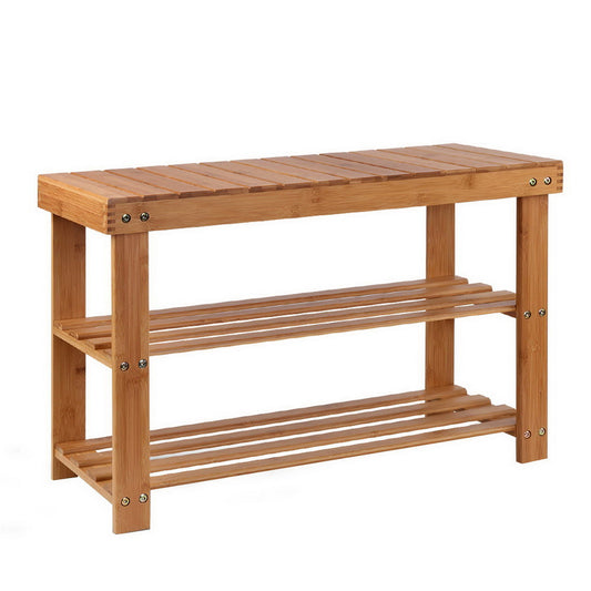 Artiss Shoe Rack Shoe Bench 10 Pairs Bamboo - Cosy Abode