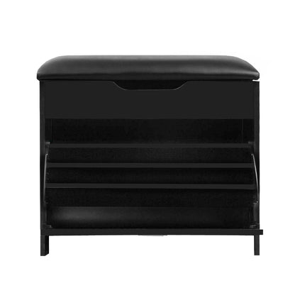 Artiss Shoe Cabinet Bench Shoes Storage Rack Organiser Shelf Black 15 Pairs - Cosy Abode