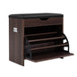 Artiss Shoe Rack Cabinet Bench 3-tier 15 Pairs Walnut - Cosy Abode